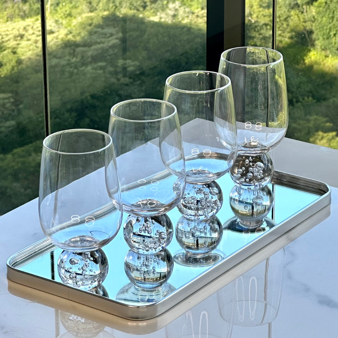 Taça Copo para Vinho Vidro com Base Esfera Transparente 540ml