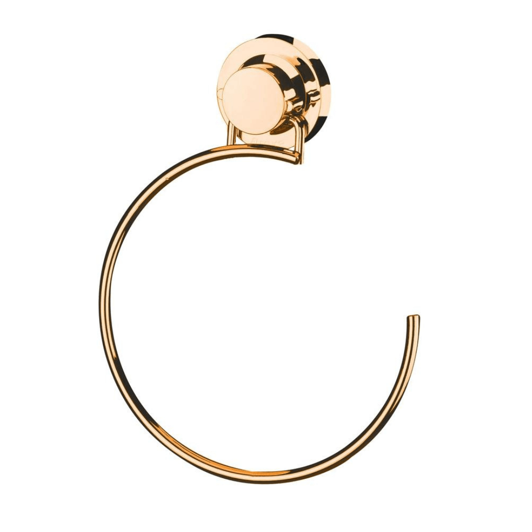 Toalheiro Argola 18 cm Rose Gold com Fixação por Ventosa