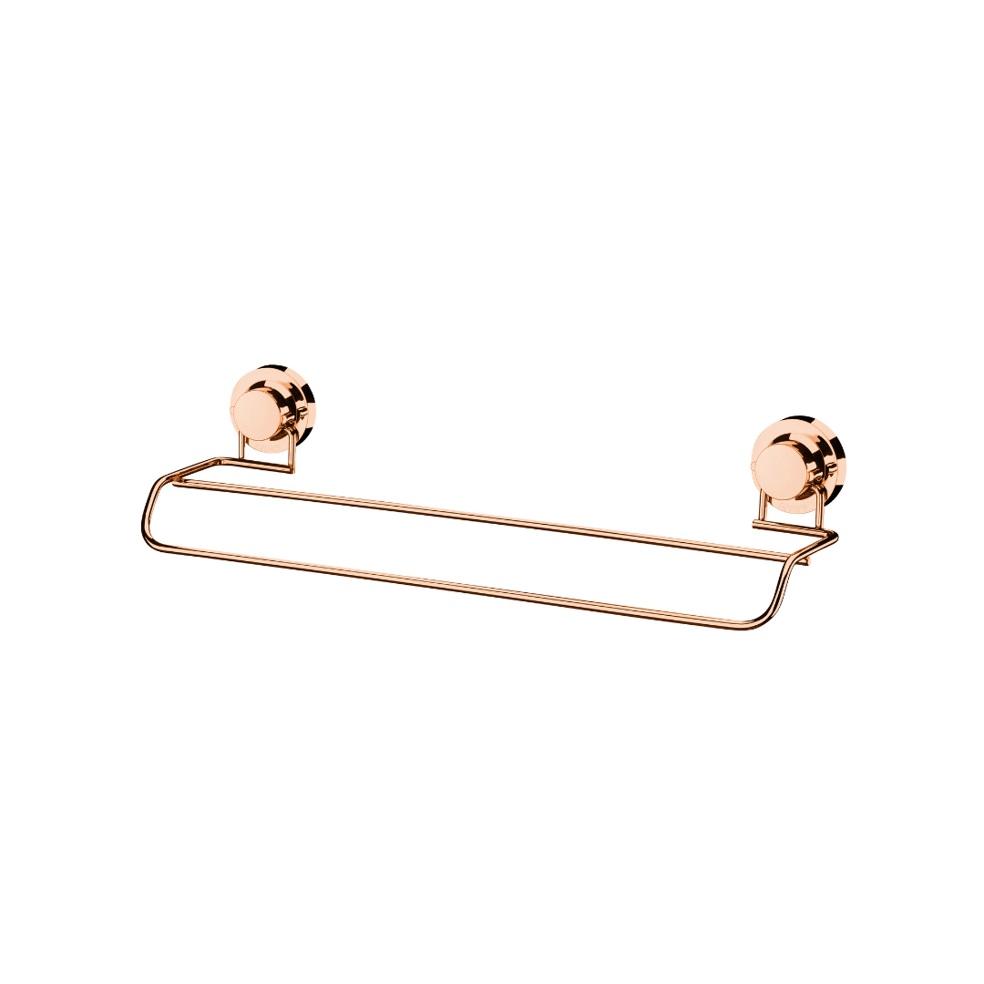 Toalheiro Duplo 45cm Rose Gold Com Ventosas