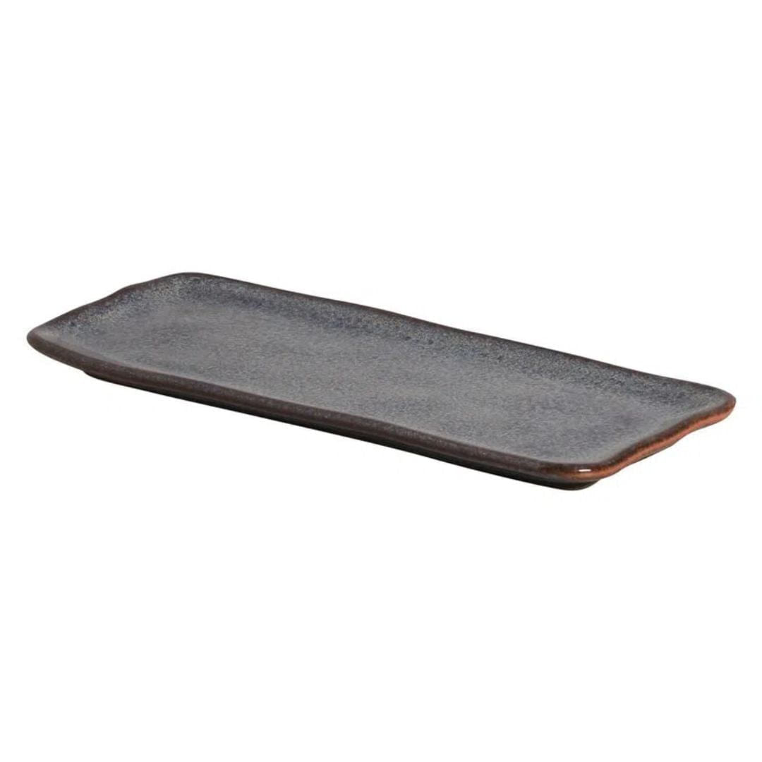 Travessa Retangular Orgânica Titanium 33cm