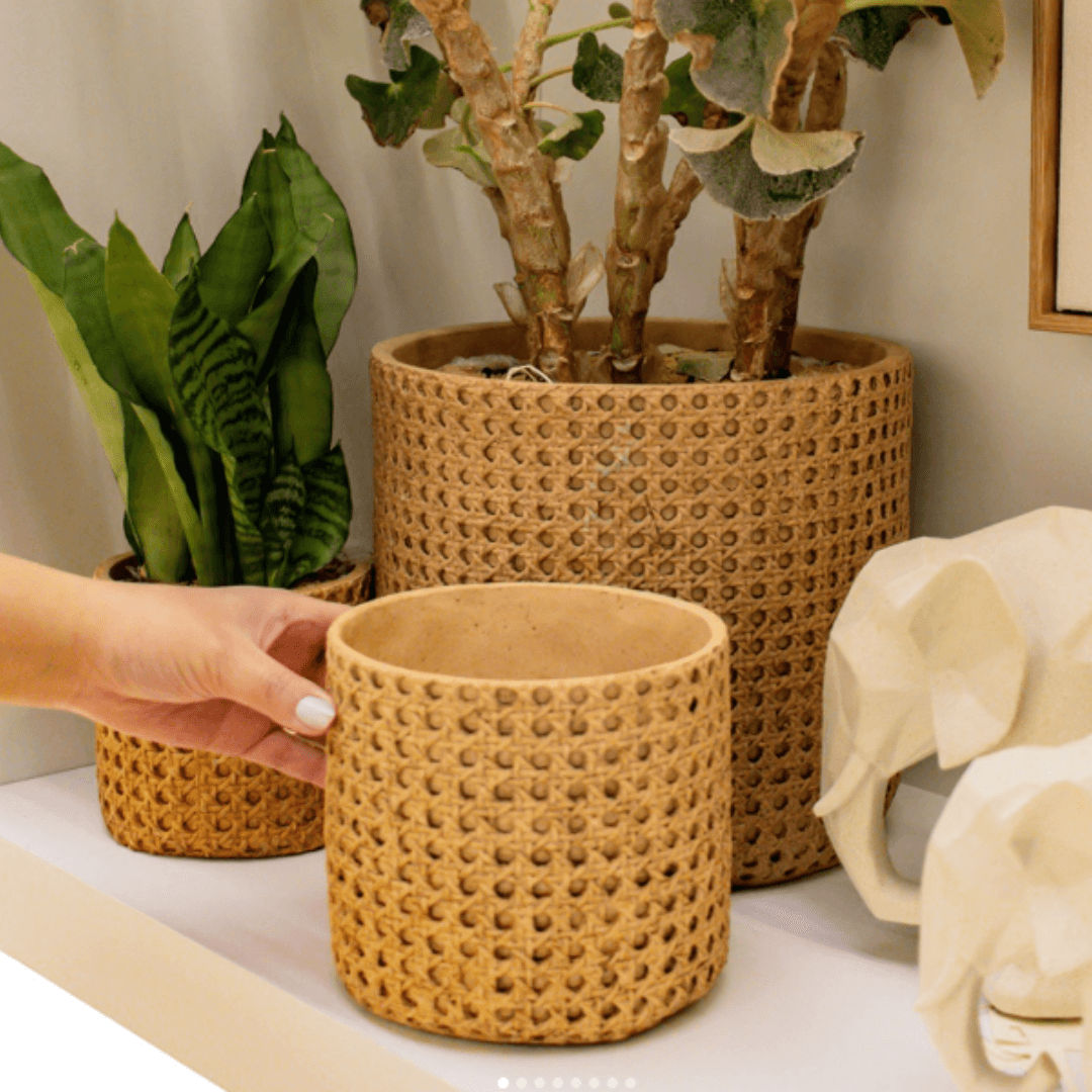 Vaso Cachepot Decorativo em Cimento M 16cm
