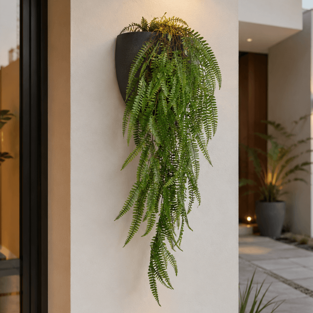 Pendente de Folhas de Samambaia Verde