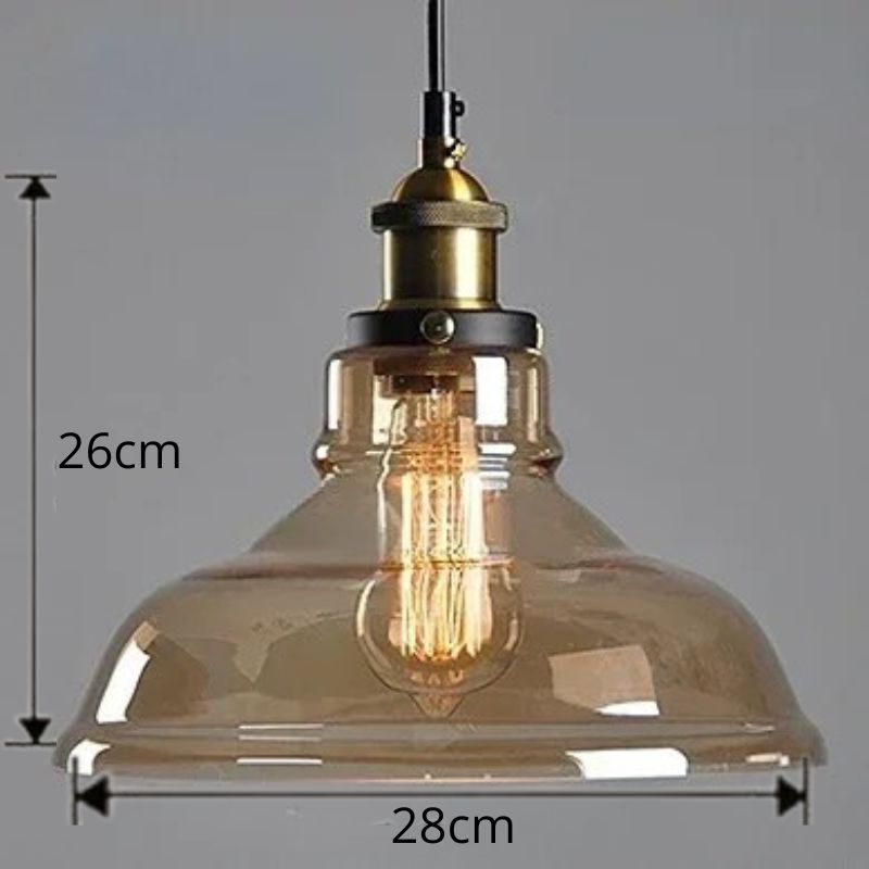 Lustre Pendente Vintage Retrô Lumière LEDZ - Fumê / Âmbar / Transparente