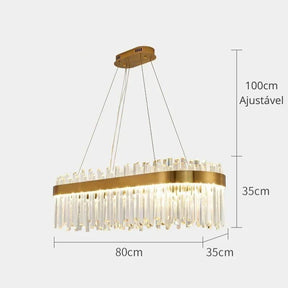 Lustre Pendente de Luxo em Cristais de Vidro Bellagio Ledz
