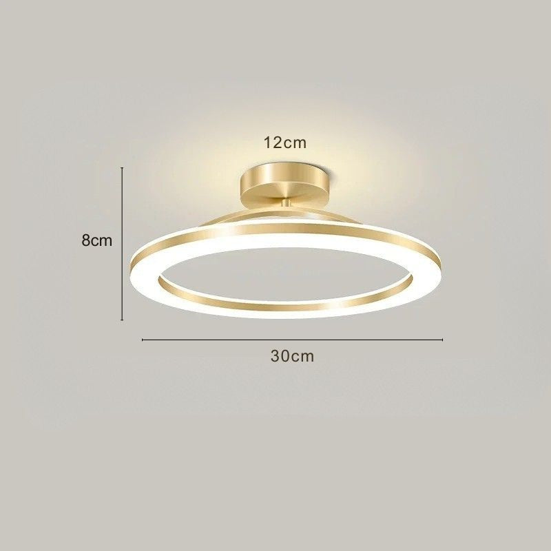 Luminária de Teto Plafon Circular Lumina LEDZ – Dourado/Preto – 20cm/30cm
