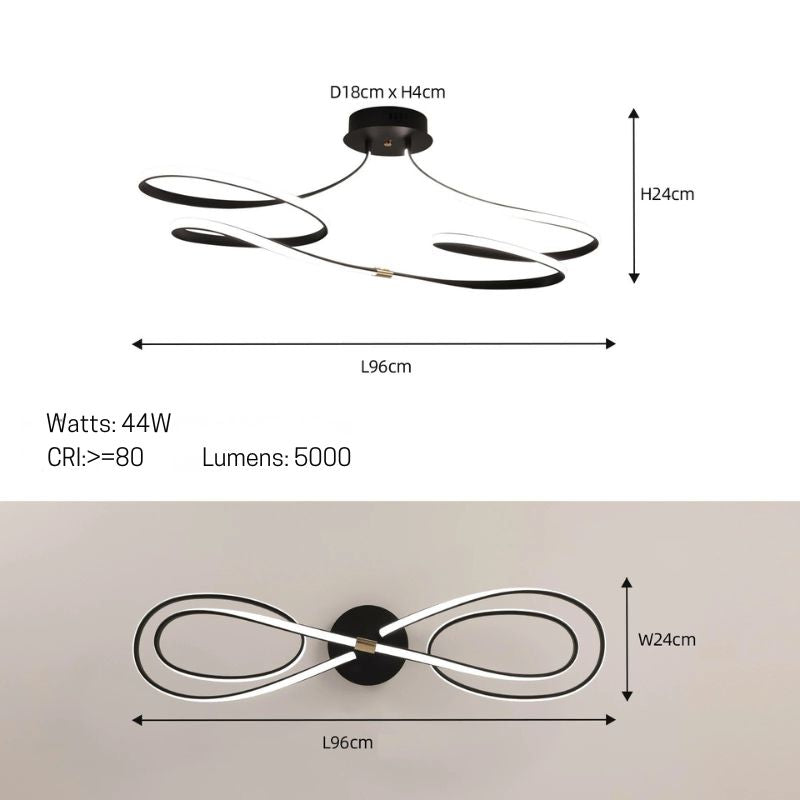 Últimas Unidades – 30% OFF | Lustre Luminária de Teto Plafon de Luxo Fluence LEDZ - Dourado/Prata/Preto – 75cm/96cm