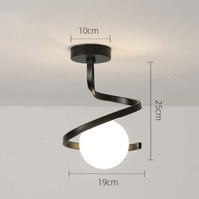 Luminária de Teto Plafon Helix LEDZ - Preto/Dourado
