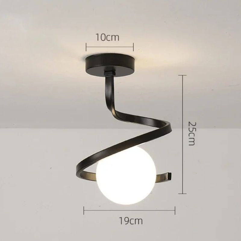 Luminária de Teto Plafon Helix LEDZ - Preto/Dourado