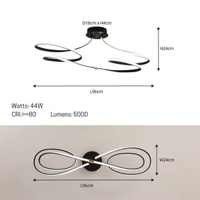 Lustre Luminária de Teto Plafon de Luxo Fluence LEDZ - Dourado/Prata/Preto – 75cm/96cm