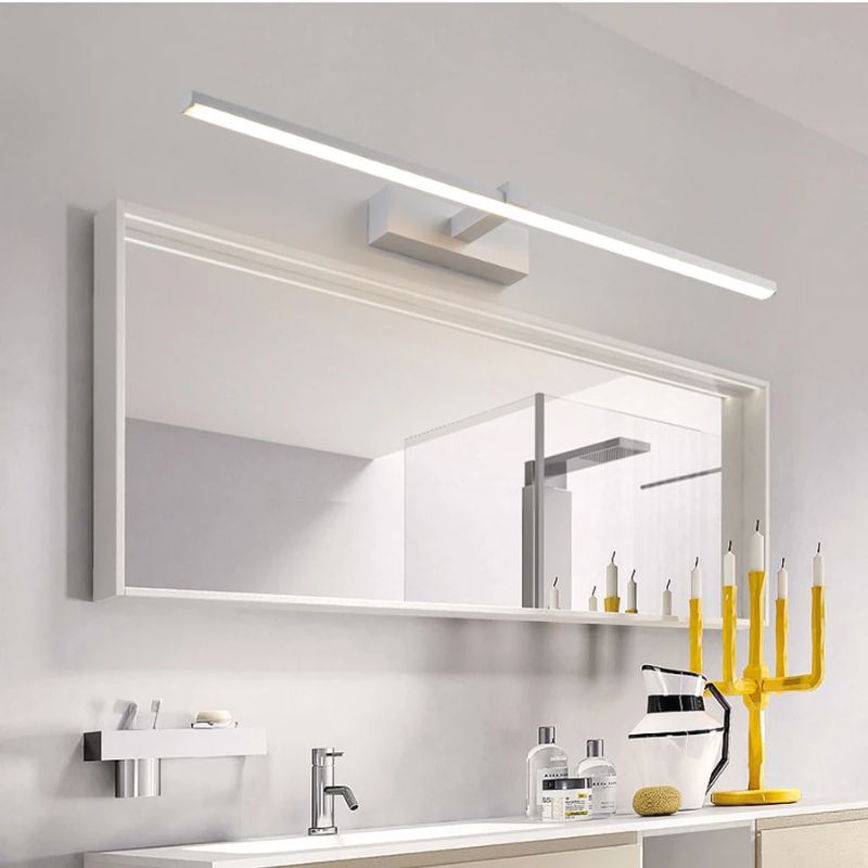 Luminária Arandela de Parede Slim Para Banheiro Retangular Led - 40cm/60cm - Preta/Branca