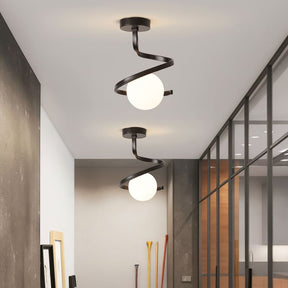 Luminária de Teto Plafon Helix LEDZ - Preto/Dourado