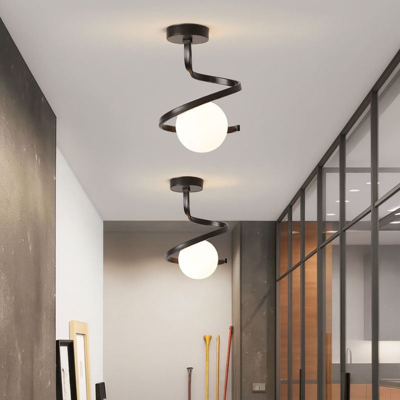 Luminária de Teto Plafon Helix LEDZ - Preto/Dourado
