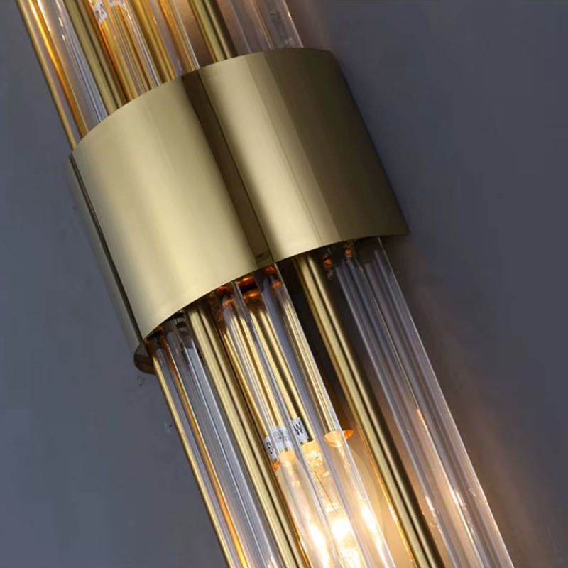 Luminária Arandela de Parede Feixes Led - Dourado/Preto - 35cm
