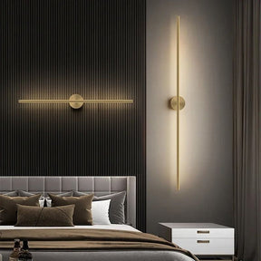 Luminária Arandela de Parede Nordico LED - Dourado/Preto - 60cm/100cm
