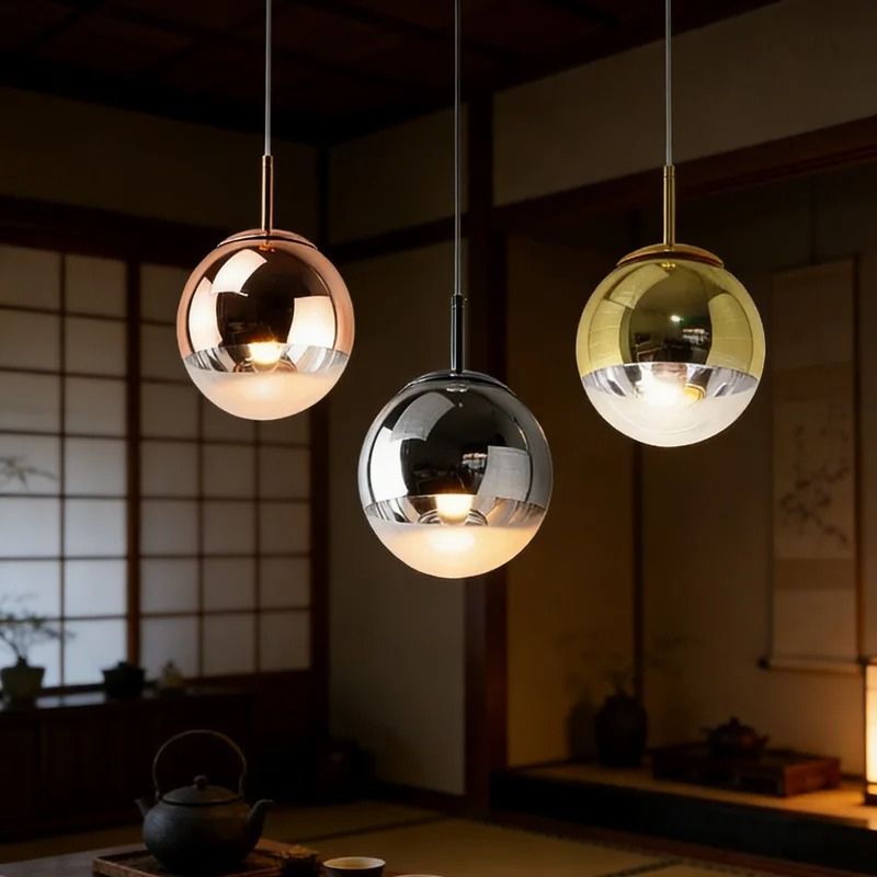 Lustre Pendente de Luxo Minimalista Orion LEDZ – Dourado/Prata/Rose Gold – 15cm/20cm