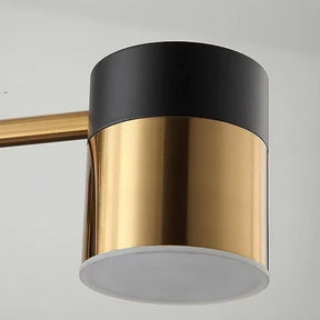 Lustre Pendente Moderno Geométrico Advantage Led - Preto e Dourado