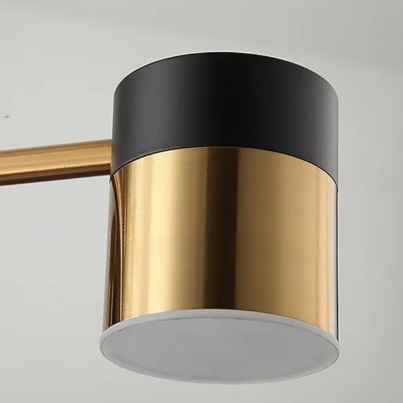 Lustre Pendente Moderno Geométrico Advantage Led - Preto e Dourado