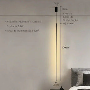 Lustre Pendente Minimalista Linear Ultra Slim Ravello LEDZ – 50cm/80cm/100cm