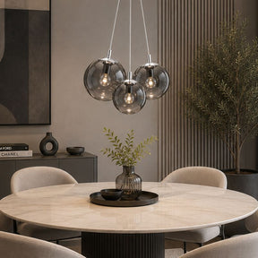 Lustre Pendente Design Italiano Vetro Chiaro Fascio LEDZ - Conjunto de 3 Globos (10cm/12cm/15cm)