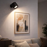 Luminária Arandela de Parede Sem Fio Com Controle Remoto Recarregável Para Decoração/Quadros/Espelhos Lexys LEDZ – Preto/Branco