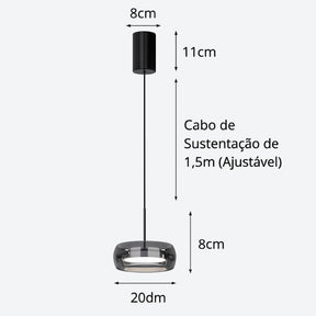 Lustre Pendente Design Italiano Vetro Led