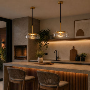 Lustre Pendente Design Italiano Mezza Luna LEDZ – Transparente/Âmbar/Fumê