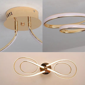 Lustre Luminária de Teto Plafon de Luxo Fluence LEDZ - Dourado/Prata/Preto – 75cm/96cm