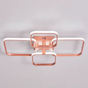 Lustre Luminária de Teto Minimalista Circular/Quadrado Rose Gold Vittara LEDZ – Com Controle Remoto e App de Celular