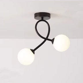 Luminária de Teto Plafon Jabuticaba 2 Globos Modena LEDZ – Dourado/Preto