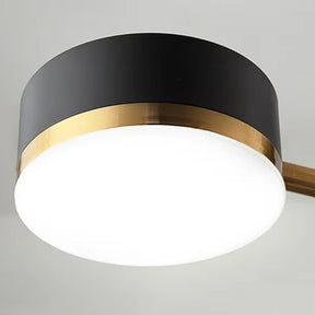 Lustre Pendente Moderno Geométrico Advantage Led - Preto e Dourado