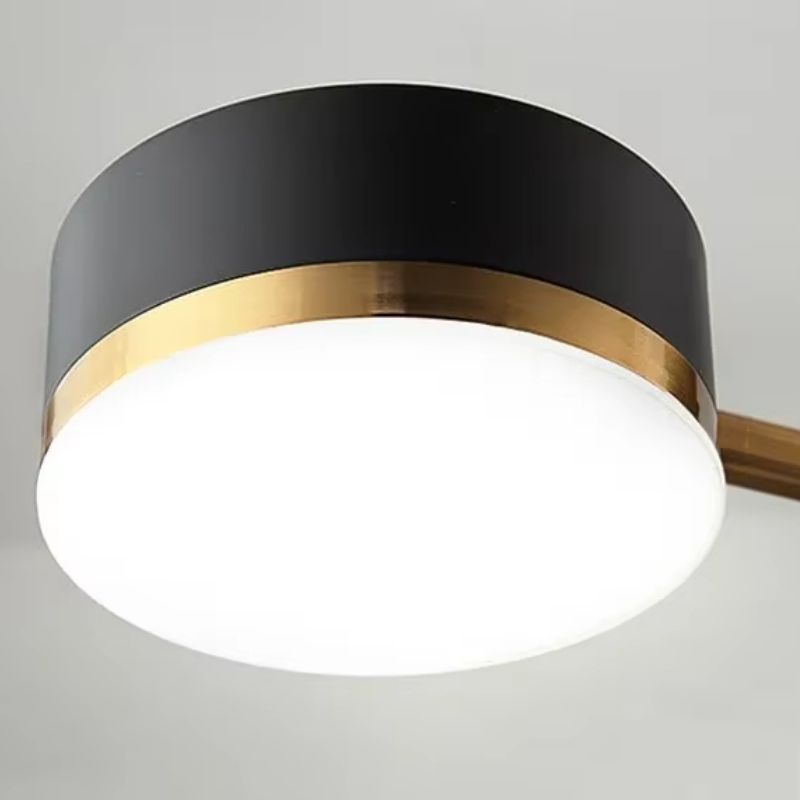 Lustre Pendente Moderno Geométrico Advantage Led - Preto e Dourado