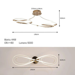 Últimas Unidades – 30% OFF | Lustre Luminária de Teto Plafon de Luxo Fluence LEDZ - Dourado/Prata/Preto – 75cm/96cm