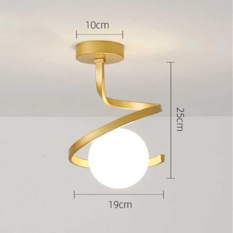 Luminária de Teto Plafon Helix LEDZ - Preto/Dourado