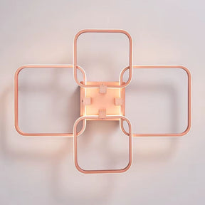 Lustre Luminária de Teto Minimalista Circular/Quadrado Rose Gold Vittara LEDZ – Com Controle Remoto e App de Celular