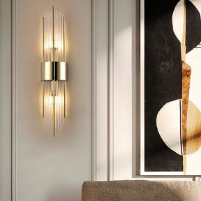 Luminária Arandela de Parede Feixes Led - Dourado/Preto - 35cm