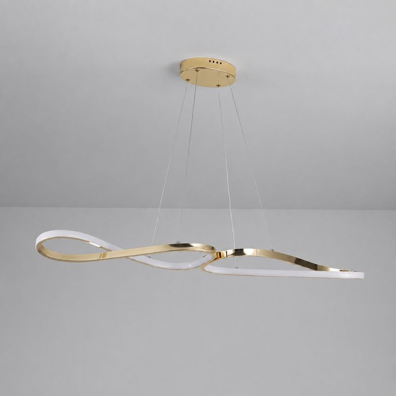 Lustre Pendente Minimalista Orgânico Gran Luxo Verona LEDZ – Dourado/Prata/Preto – 100cm – Controle Remoto e App