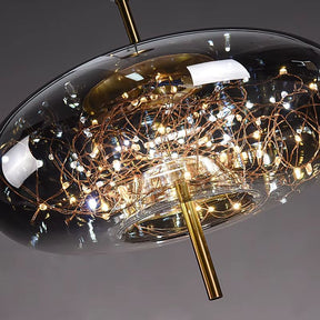 Lustre Pendente de Luxo Design Italiano Fio de Fada Vivare LEDZ – Fumê / Âmbar