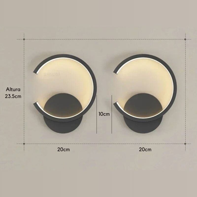 Luminária Arandela de Parede Minimalista Essenza LED – Preto / Branco / Dourado