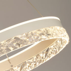 Lustre Pendente de Luxo Circular Versailles LEDZ - Preto/Branco/Dourado - 50cm