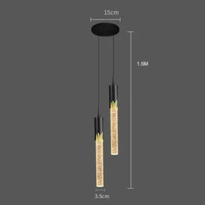 Lustre Pendente de Luxo Bastão em Bolhas Led