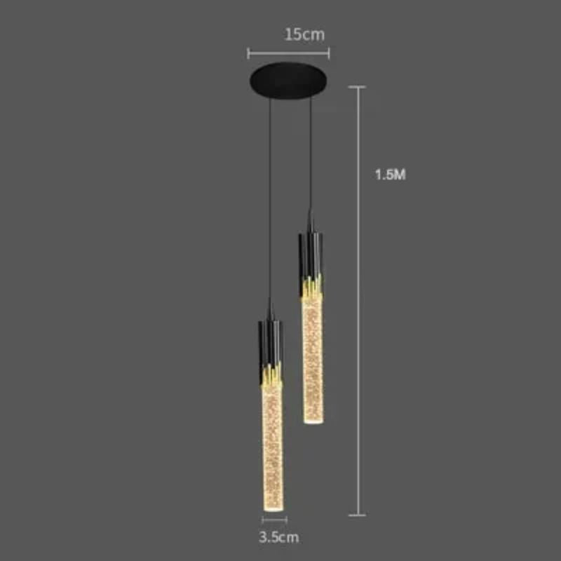 Lustre Pendente de Luxo Bastão em Bolhas Led