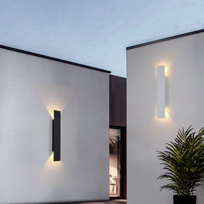Luminária Arandela de Parede Externa à Prova D´Água IP65 Vector LED - Branco/Preto - 20,5cm/41cm