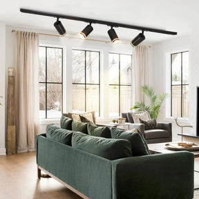 Luminária Trilho de Teto Eletrificado Modular Com Spots Ajustáveis, GU10, LEDZ - Preto/Branco