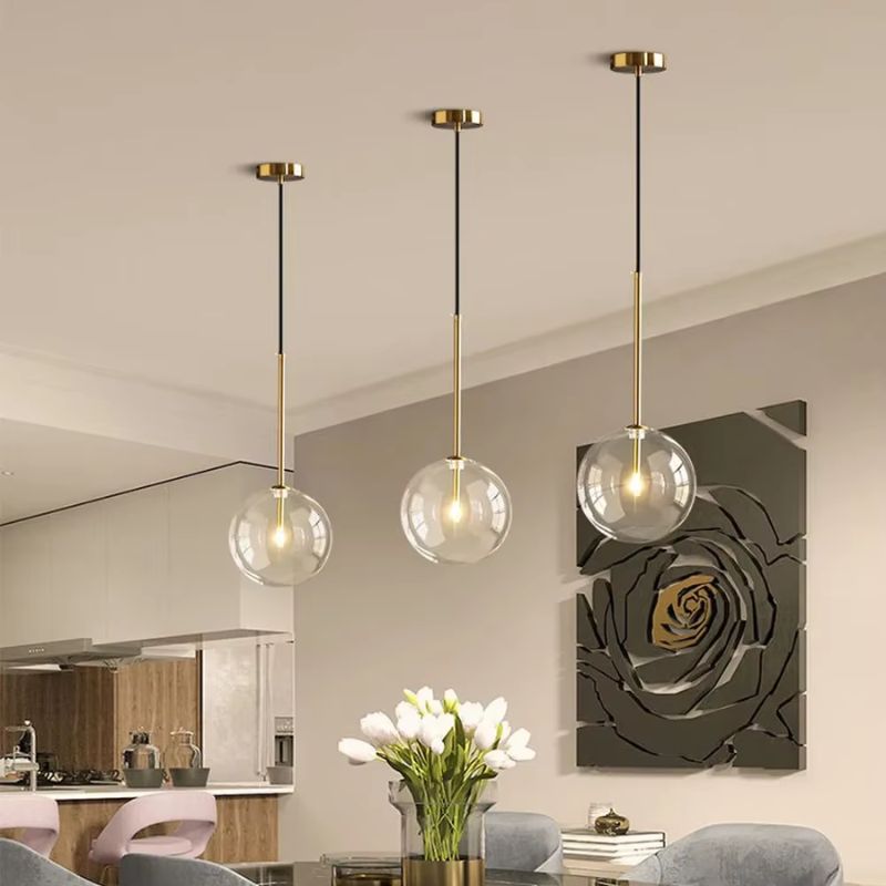Lustre Pendente Design Italiano Vetro Chiaro LED