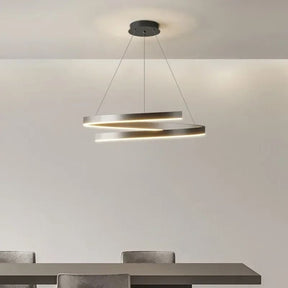 Lustre Pendente Minimalista Circular Orgânico Orbe LEDZ – Preto/Branco – 50cm/60cm/80cm