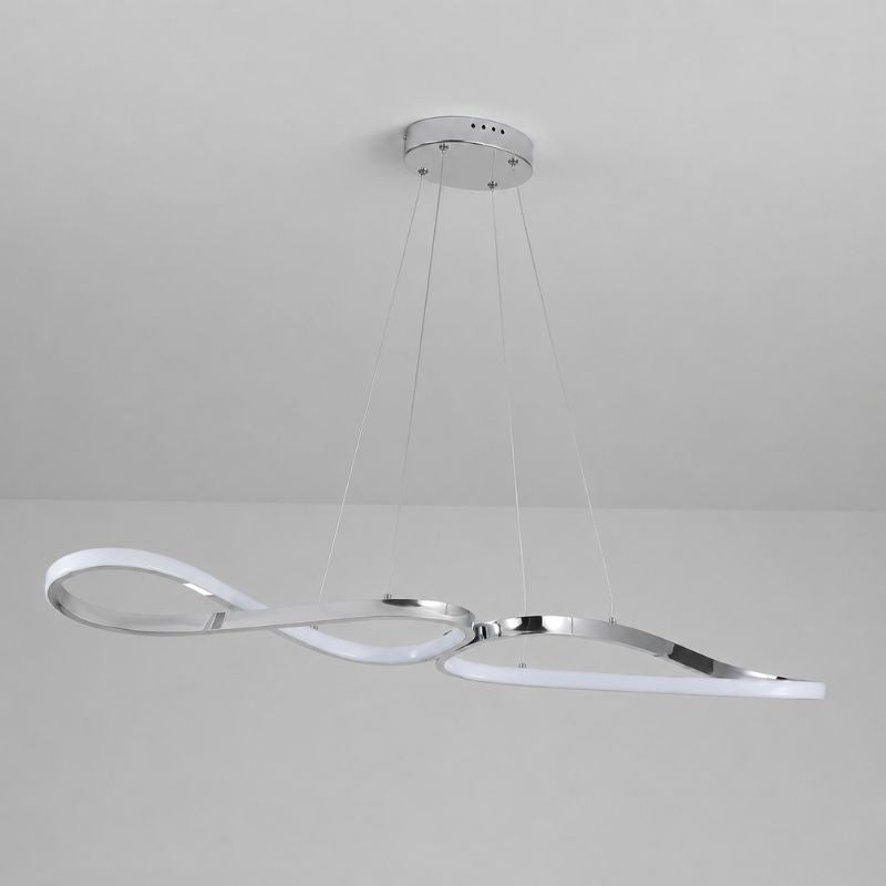 Lustre Pendente Minimalista Orgânico Gran Luxo Verona LEDZ – Dourado/Prata/Preto – 100cm – Controle Remoto e App