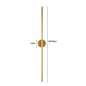 Luminária Arandela de Parede Nordico LED - Dourado/Preto - 60cm/100cm