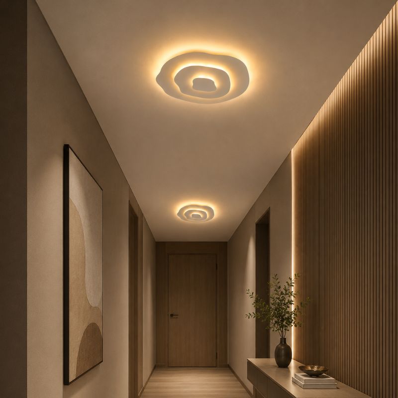 Lustre Luminária de Teto Plafon Minimalista Orgânico Concetto LEDZ - 40cm/50cm/60cm