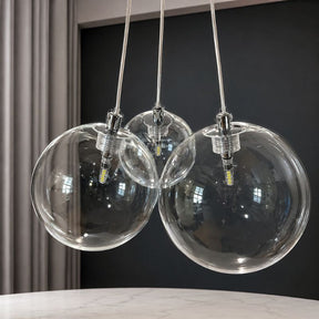 Lustre Pendente Design Italiano Vetro Chiaro Fascio LEDZ - Conjunto de 3 Globos (10cm/12cm/15cm)