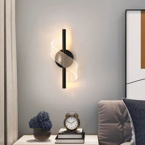 Luminária Arandela de Parede Espiral Acrílico LEDZ – Dourado/Preto